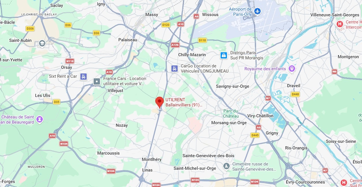 Location de camions de déménagement, voitures et utilitaires - Carte Ballainvilliers