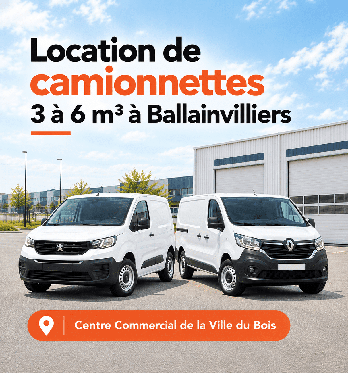 location de camionnettes 3 à 6m3 à ballainvilliers chez util'rent