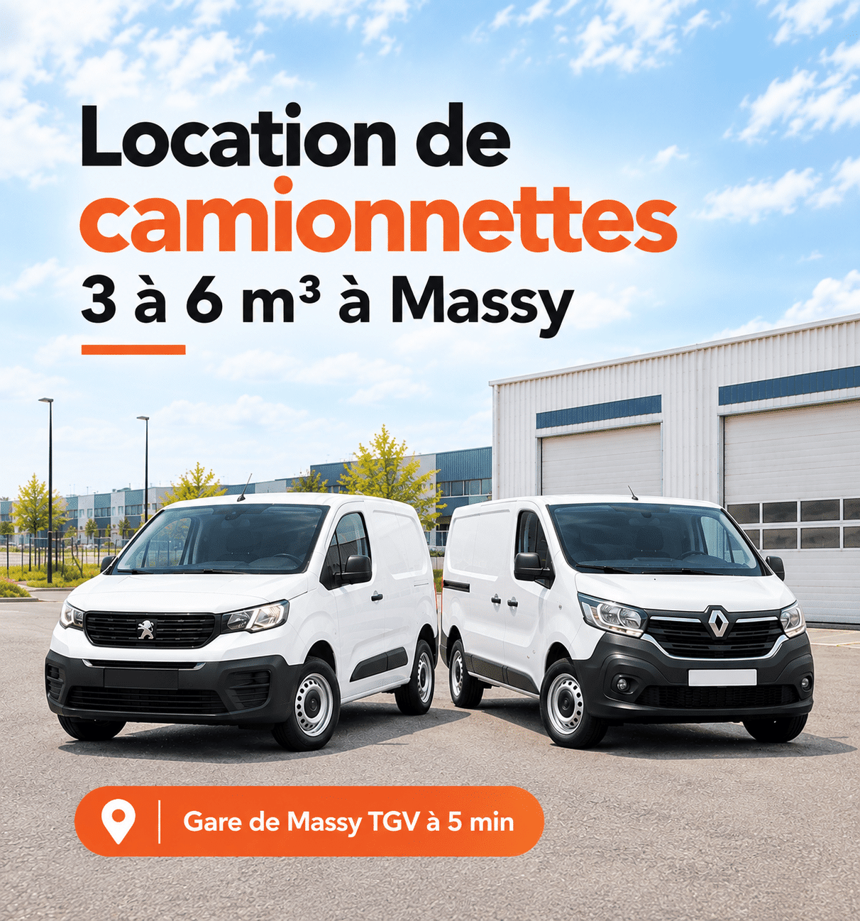 Location de camionnettes utilitaires 3 à 6m3 à Massy chez util'rent