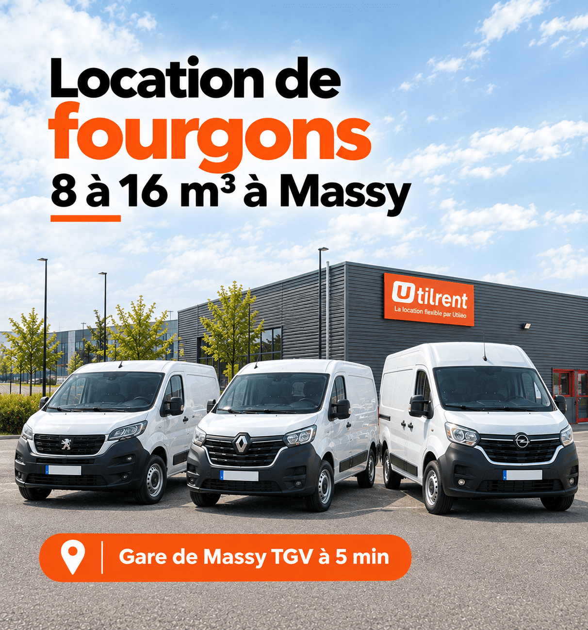 location de fourgons utilitaires à Massy 8 à 16 m3 chez Util'rent